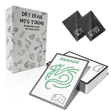 dry erase tokens|Citadel Black Dry Erase MTG Tokens Set of 50 Cards .